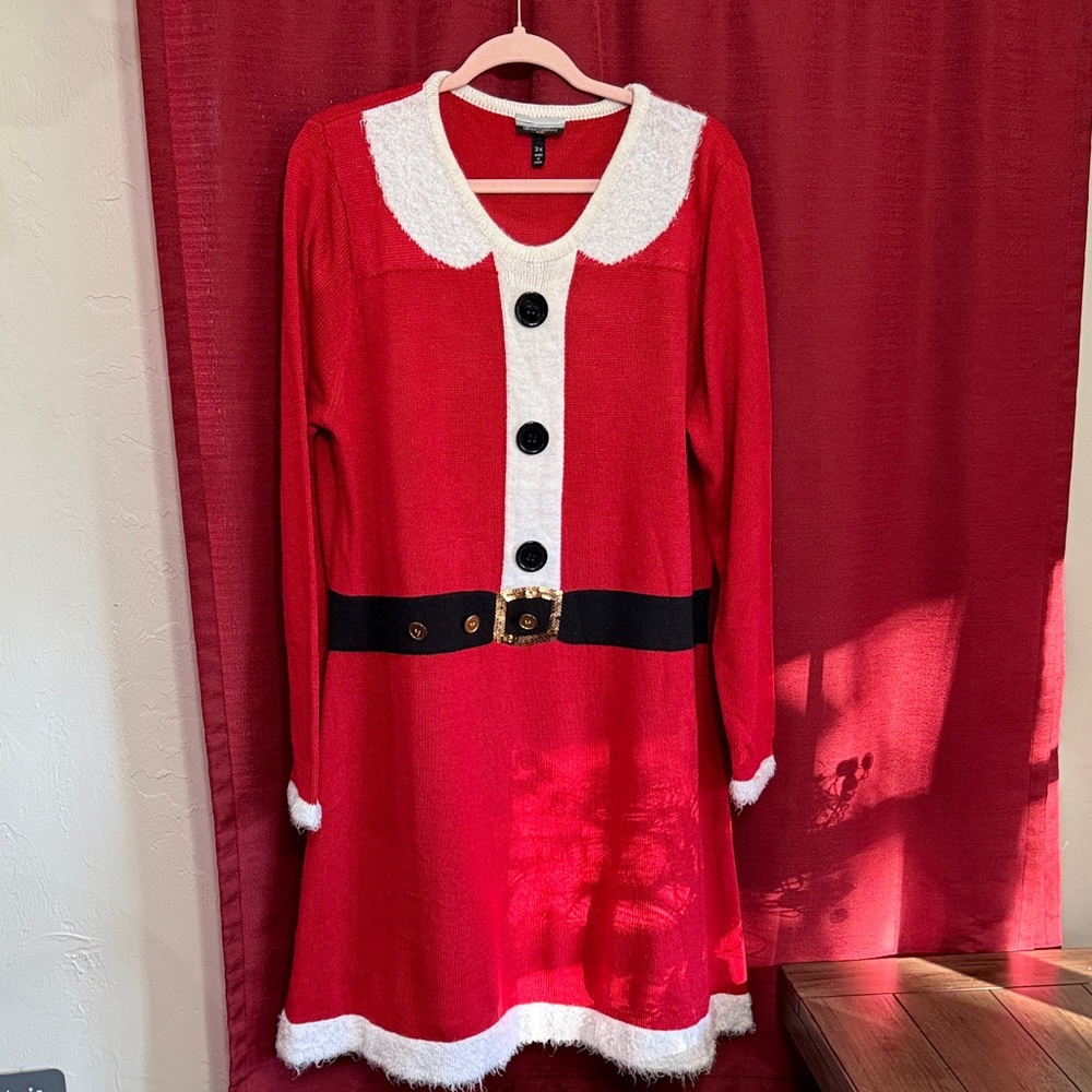 Allison Brittney Red and White Holiday Dress